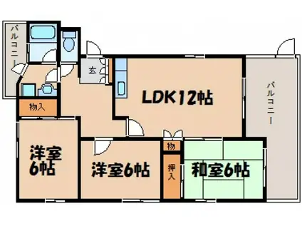 メゾンハシモト(3LDK/1階)の間取り写真