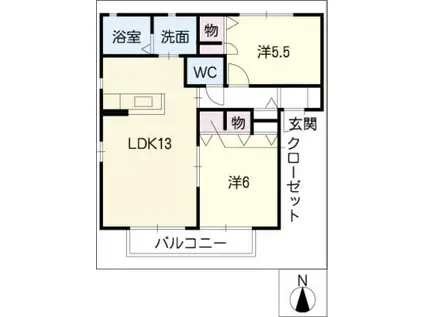 COURT AZELIA G棟(2LDK/2階)の間取り写真