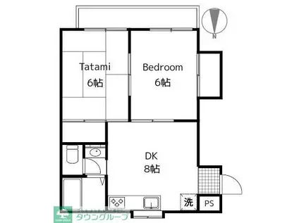 メゾンカラタチ(2DK/2階)の間取り写真
