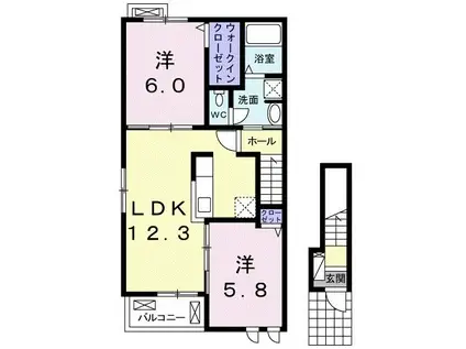 モルト ピエーノ I(2LDK/2階)の間取り写真