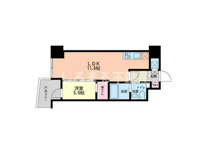 セレニテ本町グランデ(1LDK/4階)の間取り写真