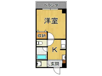 エスポワール西宮(1K/3階)の間取り写真