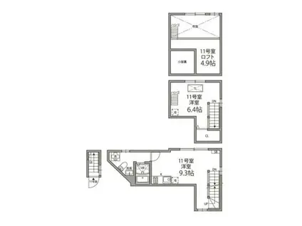 グランエッグス東大前(2LDK/2階)の間取り写真