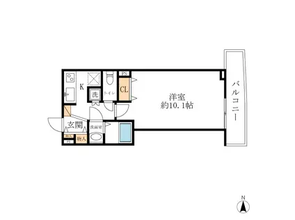 アヴァンティック天王洲(1K/4階)の間取り写真