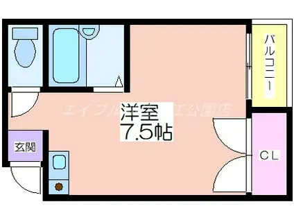 アビリティ帝塚山(ワンルーム/3階)の間取り写真