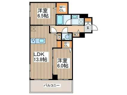 GRANDY VILLA OHTAKANOMORI II(2LDK/1階)の間取り写真
