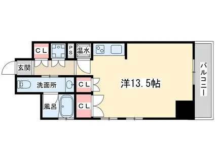 クリサンテーム・ウエスト(ワンルーム/7階)の間取り写真