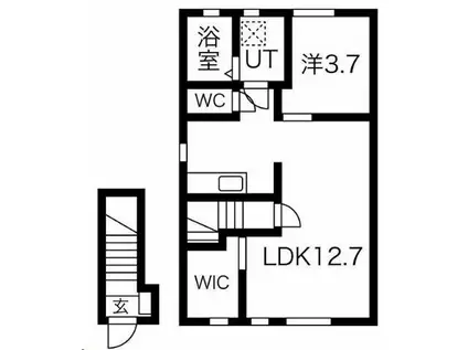 ルーベンス東(1LDK/2階)の間取り写真