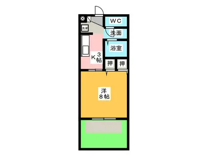 ラ・ロッシュ(1K/1階)の間取り写真