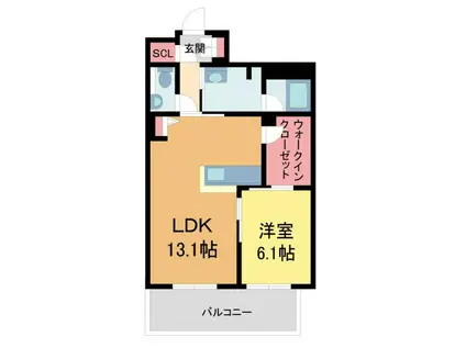 ベル エ ロンプラージュ(1LDK/4階)の間取り写真