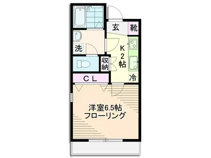 CASA上高井戸(1K/1階)の間取り写真