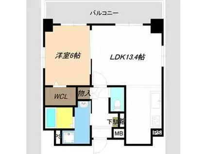 ボワドブローニュ(1LDK/6階)の間取り写真