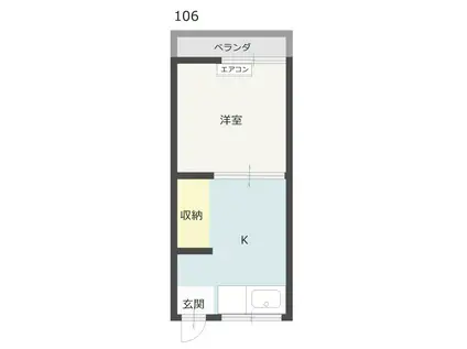 紫雲荘(1K/1階)の間取り写真