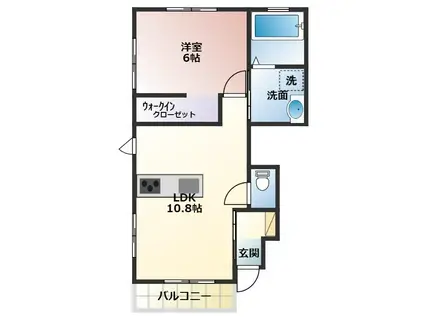 ＪＲ東海道本線 西小坂井駅 徒歩3分 2階建 築3年(1LDK/1階)の間取り写真