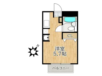 ガーデンハイム(ワンルーム/1階)の間取り写真