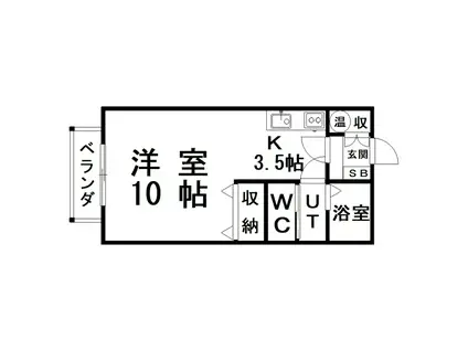 REVE芦野(1K/1階)の間取り写真