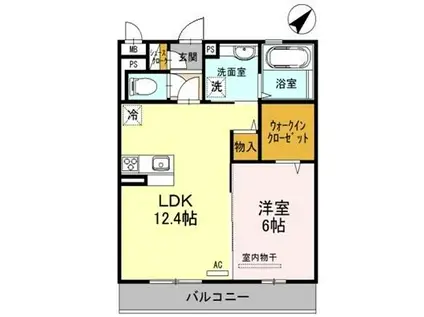 シャバーニ(1LDK/3階)の間取り写真