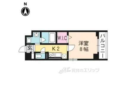 ジョイフルスクエア二条(1K/3階)の間取り写真