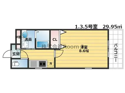 マメゾン南大江 旭化成ヘーベルメゾンHEBEL HAUS(1K/4階)の間取り写真