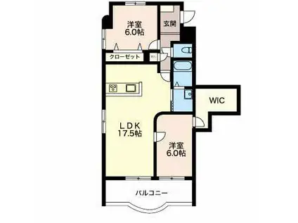フェリース(2LDK/2階)の間取り写真