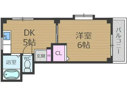 フルネス パート2(1K/1階)の間取り写真