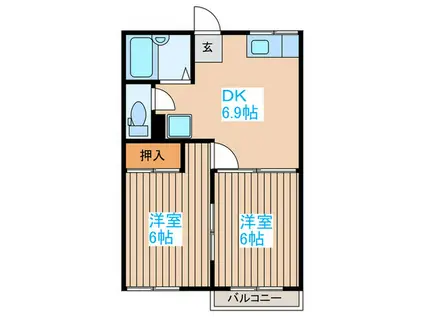 ストリームS(2DK/1階)の間取り写真