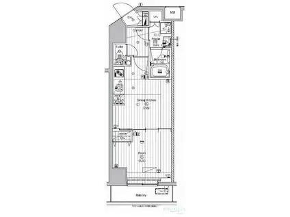 PREMIUM CUBE代々木上原(1DK/6階)の間取り写真