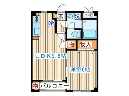 コンアモールII(1LDK/2階)の間取り写真
