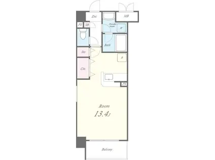 アストラルコート(ワンルーム/3階)の間取り写真