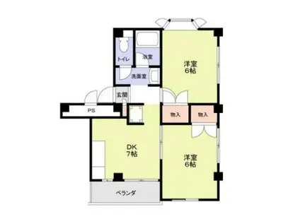 シェモア87(2DK/1階)の間取り写真