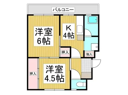 レジデンス高森(2K/2階)の間取り写真