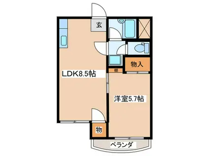ウェンディ湘南(1LDK/3階)の間取り写真