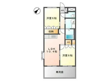 サンハイツ6868(2LDK/1階)の間取り写真