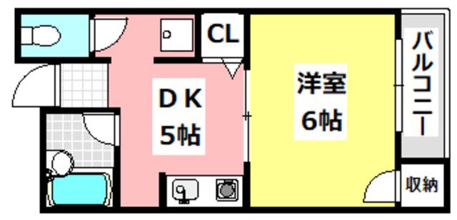 エルドラード箕面II(1DK/2階)の間取り写真