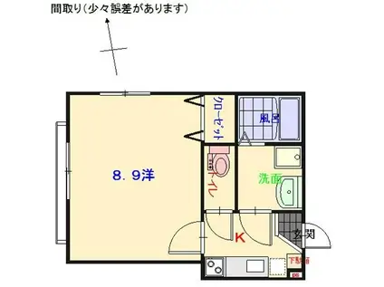 レーベンシュロス(1K/3階)の間取り写真