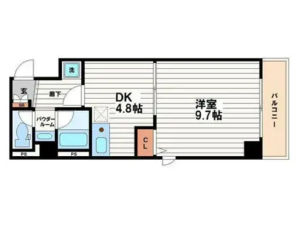 BELLA VISTA(1DK/7階)の間取り写真