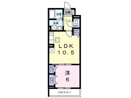神崎町アパート(1LDK/1階)の間取り写真