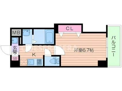 ラグゼ都島北I(1K/10階)の間取り写真