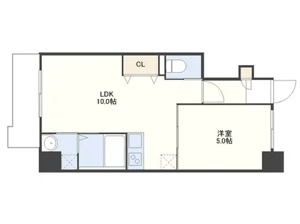 FORBIS大学病院前(1LDK/5階)の間取り写真