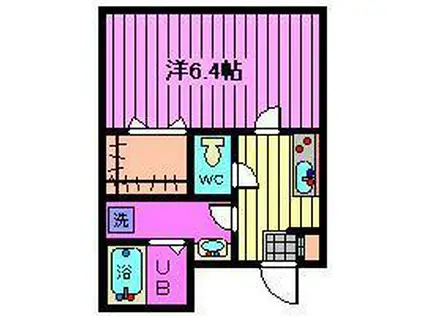 フォセット南浦和(1K/4階)の間取り写真