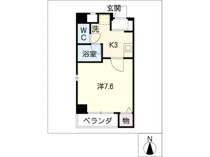 グランディア本山(1K/3階)の間取り写真