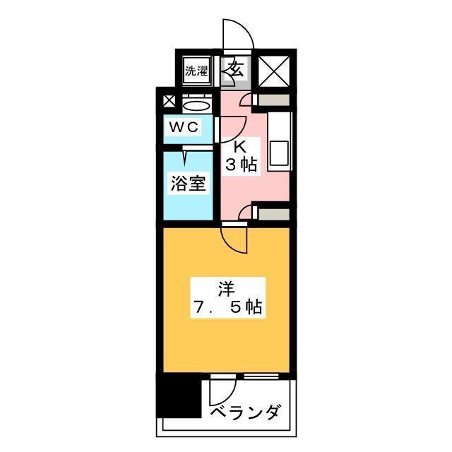 LASANTE木場公園(1K/7階)の間取り写真