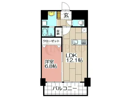 エスズイン日蒔野(1LDK/4階)の間取り写真