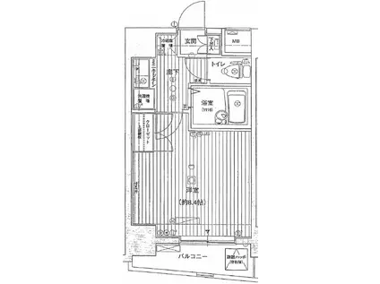 ソアブール品川戸越駅前(1K/9階)の間取り写真