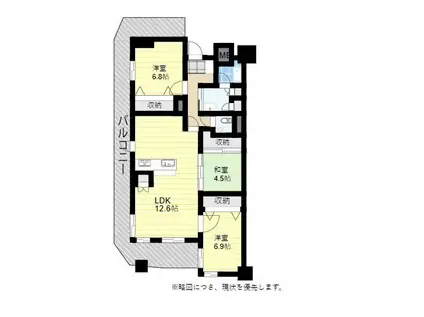 パークサイドにし新町-(4LDK/8階)の間取り写真
