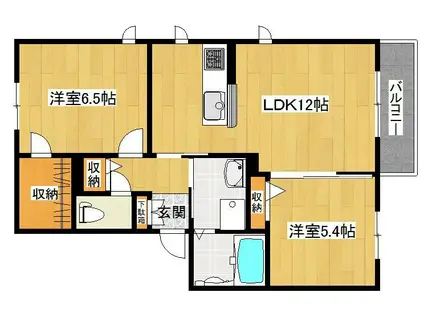 SHAMAISON SIAMESE(2LDK/2階)の間取り写真