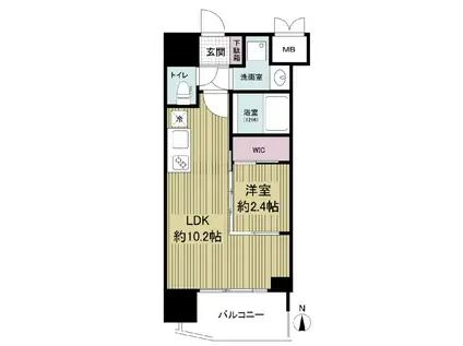 セレニテ本町東リアン(1LDK/9階)の間取り写真