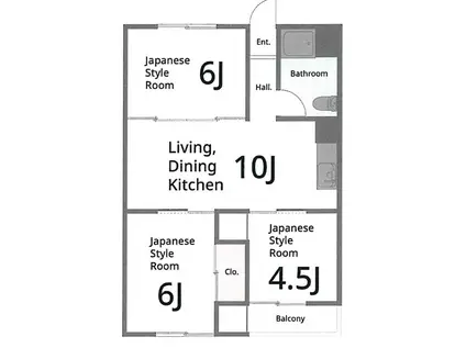 スカイホームビル(3DK/3階)の間取り写真