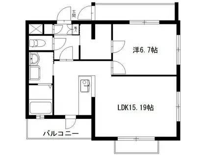 カシオペア(1LDK/4階)の間取り写真