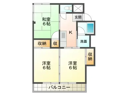 第一住建ビル(3DK/4階)の間取り写真